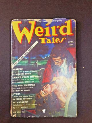 Weird Tales April 1939 4/39 Finlay Bloch Lovecraft Missing Back Cover