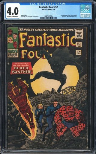 Fantastic Four 52 Cgc 4.  0 1st App Of The Black Panther