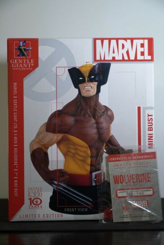 Gentle Giant Marvel Wolverine Mini Bust 586/730 X - Men Brown Costume
