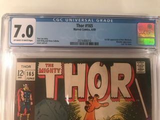 THOR 165 CGC 7.  0 OW/W PAGES 1st APP OF WARLOCK / HIM MCU Hot Key 2