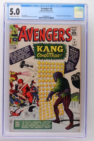 Avengers 8 - Marvel 1964 Cgc 5.  0 1st Appearance Of Kang The Conqueror.