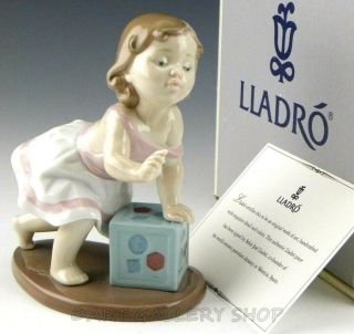 Lladro Figurine My First Step Girl With Block 6428 Retired