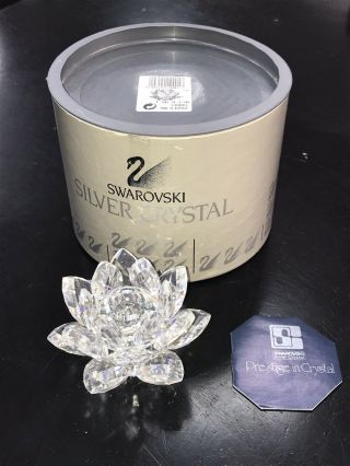 Mib Medium Swarovski Crystal 7600 123 Water Lily Flower Candle Holder Box &