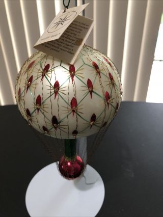 Christopher Radko French Regency Balloon Caged Wire Vintage Red 93 - 161 - 1 Wt