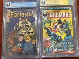 Fantastic Four 45 And Inhumans 1 (signed By Stan Lee)