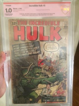 Incredible Hulk 5 Signed By Jack Kirby And Stan Lee Cbcs 1.  0 Not Cgc