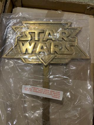 1992 30” Star Wars Brass Wall Hanger Display Trilogy Plates Complete Set