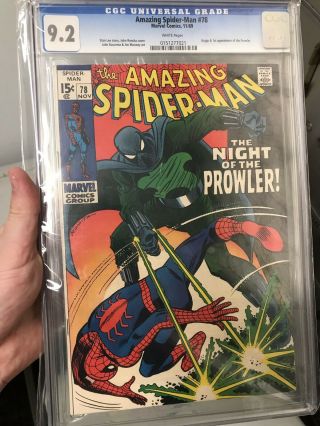 Spiderman 78,  Cgc 9.  2 White Pages,  1st Prowler Appearance