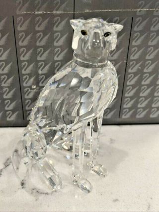 Swarovski Silver Crystal Cheetah Figurine W/box Retired.  Gorgeous