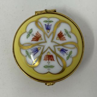 Vintage Limoges France Tiffany & Co.  Hand Painted Floral Porcelain Trinket Box