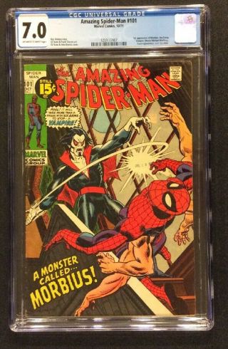 Spider - Man 101 Comic Book Cgc 7.  0 1st Appearance Morbius Marvel 1971