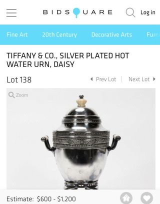 19th C. ,  Tiffany & Company Silver Soldered Hot Water Urn “daisy” Rare