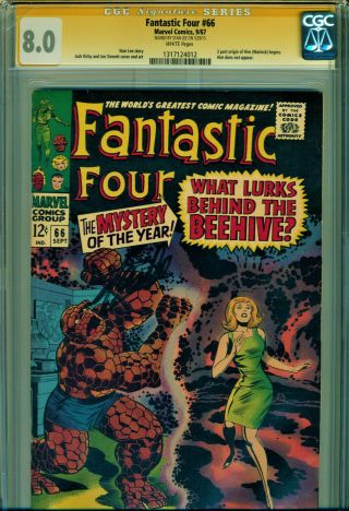 Fantastic Four 66 Cgc 8.  0 W/pgs Signed Stan Lee 2 Part Origin Of " Him " Begins