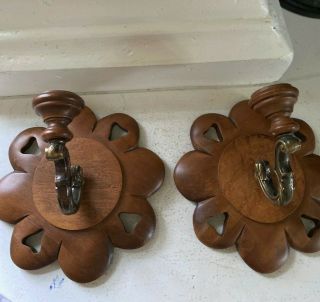Tell City Chair Co.  Wall Candle Holders Wood Metal Antique Scones Maple Andover