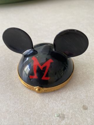 Atoria Peint Main Limoges Disney Mickey Mouse Hat Trinket Box