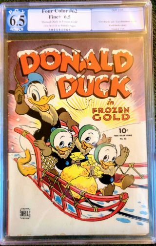 Four Color 62 Fine,  6.  5 Graded.  Donald Duck In Frozen Gold,  Carl Barks Art