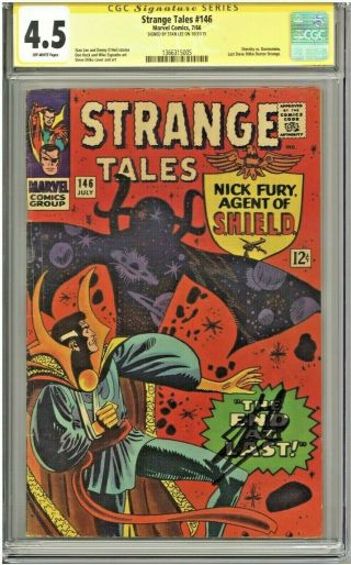 Strange Tales 146 Cgc 4.  5 Ss Stan Lee Signed & Story 1966 Last Ditko Dr Strange