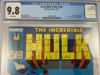 The Incredible Hulk 340 9.  8 CGC Graded Mcfarlane art 2