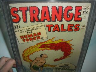 Strange Tales 107 CGC 7.  0 w/ OW/W PAGES from 1963 Classic cover not CBCS 3