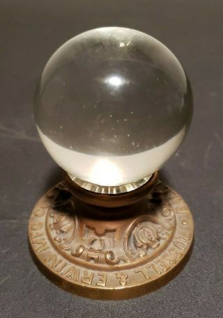 Antique Russell & Erwin Mfg Co Ball Bearing Door Knob Glass Ball Paperweight