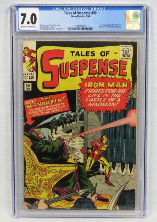 Marvel Comics Tales Of Suspense 50 Cgc 7.  0 1st Mandarin Stan Lee Kirby 1964