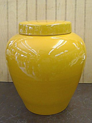 Hand Made Imperial Yellow Porcelain Ginger Jar Vase 10 " H X 9 " W