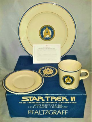 1993 Star Trek Vi: The Undiscovered Country Buffet Set W/box,  Reg.  Card,  53 - 800