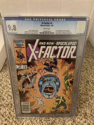 X - Factor 6 Cgc 9.  8 News Stand Edition White Pages 1st Apocalypse