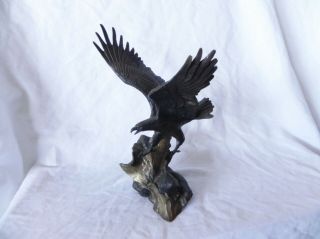 Franklin 1990 WINGS OF GLORY Bronze Eagle Statue - Ronald Van Ruyckevelt 3