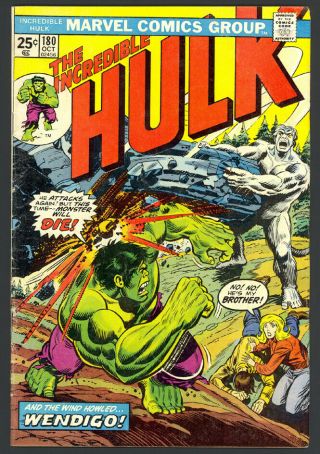 Incredible Hulk 180 - 1st App Of Wolverine In Cameo - Marvel (1974) Fn/vf