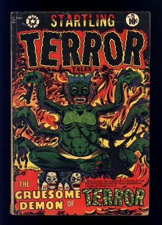 Startling Terror Tales 5 Vg,  L.  B.  Cole Cover,  " Gruesome Demon Of Terror "
