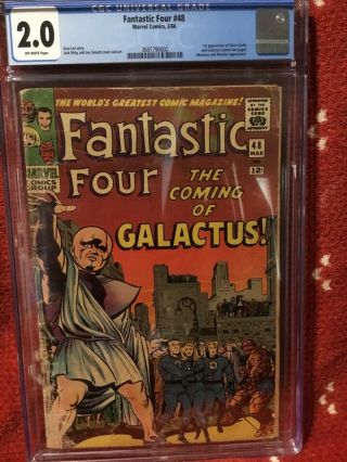 Fantastic Four 48 Cgc 2.  0 First Silver Surfer Galactus Kirby Lee 1966