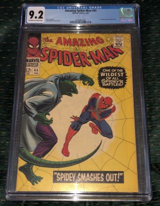Spider - Man 45 Cgc Vf 9.  2 Off White Pg ; 3rd Lizard,  Comic Books,  Marvel
