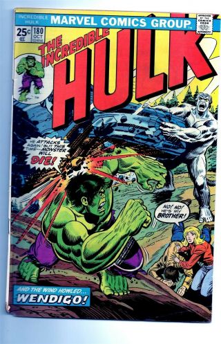 Incredible Hulk 180 First App Wolverine Cameo Marvel Key - 1974 - Mvs Intact - Nr