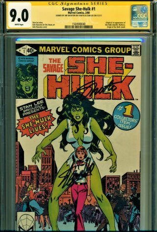 The Savage She - Hulk 1 Cgc 9.  0 W/pg 2x Signed Stan Lee,  Origin & Movie Coming