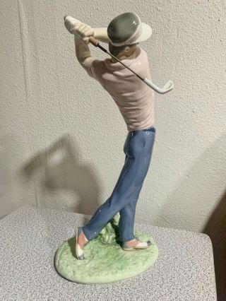 Lladro On The Green Golfer 6032 Unique And Rare