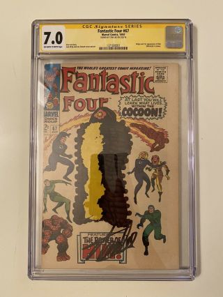 Fantastic Four 67 Cgc 7.  0 Signed By Stan Lee First Him/adam Warlock