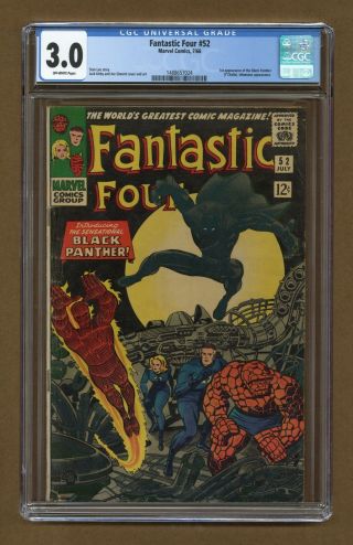 Fantastic Four 52 Cgc 3.  0 1966 1488657024 1st App.  Black Panther
