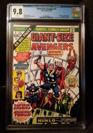 Giant - Size Avengers 1 Cgc 9.  8 1974 1st Nuklo Win Your Most Glorious Triumph