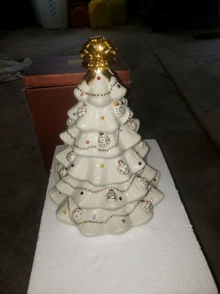 Lenox The Jeweled Christmas Tree Cookie Jar With