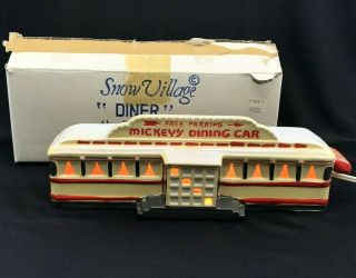 Rare Dept 56 Snow Village 50784 Lighted Xmas " Diner " 1986 " Mickey 