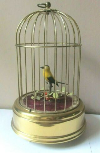 Old Karl Griesbaum German Brass Singing Bird Cage Music Box Partially