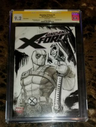 Uncanny X - Force 1 Comic Signed And Sketch By Whilce Portacio Cgc 9.  2 (cbcs,  Pgx)