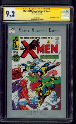 X Men 1 Cgc Ss 9.  2 Stan Lee Signed Marvel Milestone Ed Jack Kirby 1991 Reprint