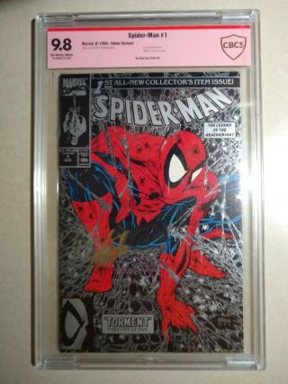 Spider - Man 1 Cbcs 9.  8 Ss Signed Stan Lee 1990 Silver Mcfarlane Variant
