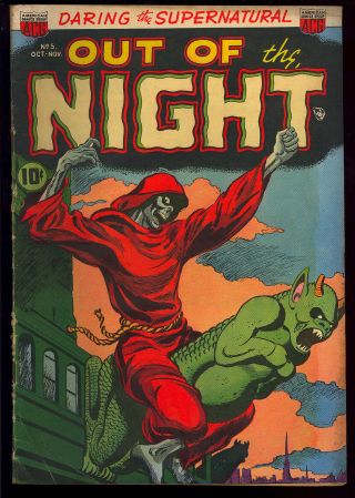 Out Of The Night 5 Owner Pre - Code Horror Golden Age Acg Comic 1952 Vg,