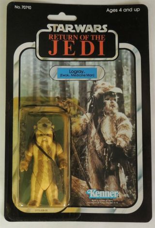 A845 Logray Star Wars Return Of The Jedi On Card 77 Back Kenner (1983)