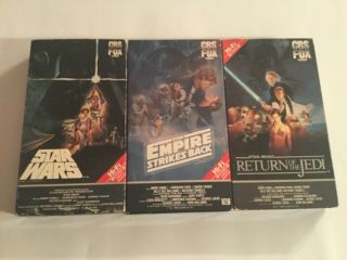 Vintage Star Wars Vhs Trilogy Tapes - Cbs Fox Red Label Versions