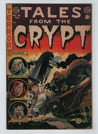 Ec 1954 - 1955 Tales From The Crypt No.  45 Shipwreck Rat Cover Fn - 5.  5 W/editorial