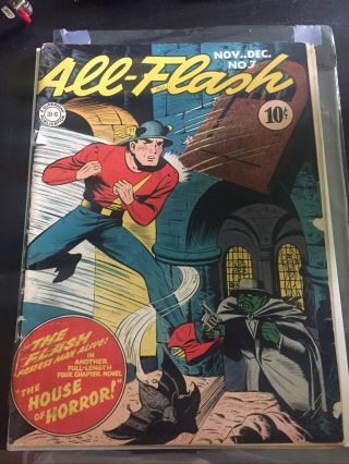 All Flash 7 1942 Golden Age Dc Comics Early Classic Cover Flash